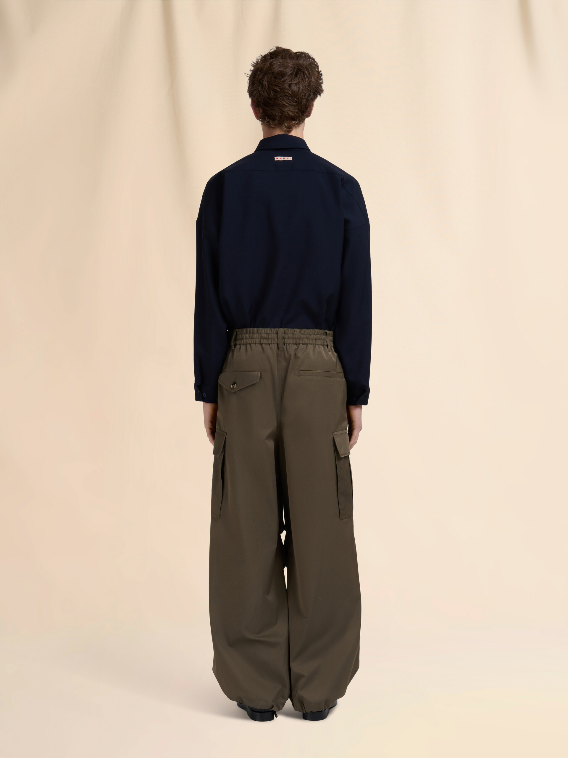 Black water-repellent taffeta cargo pants - Pants - Image 3