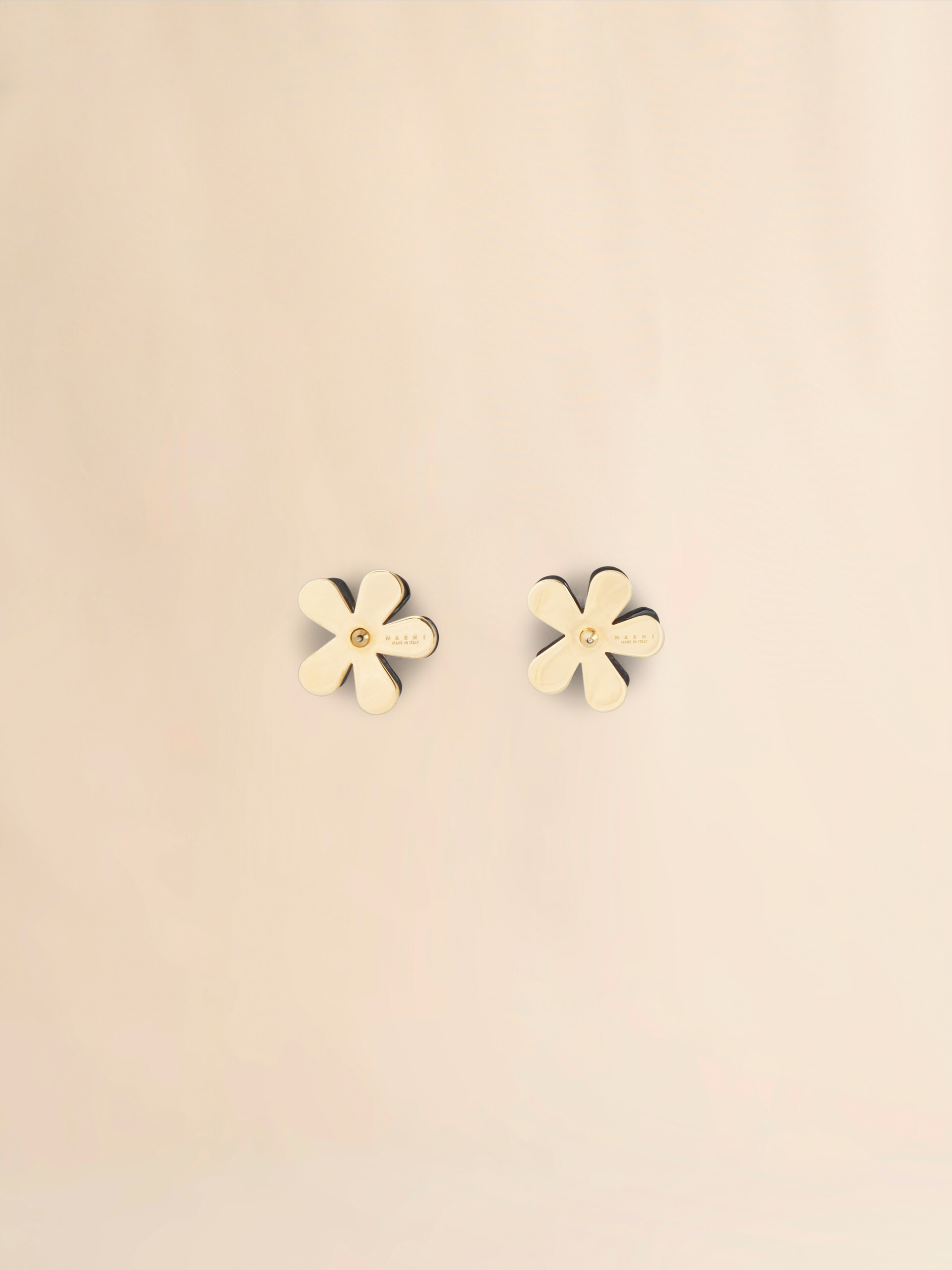 Indigo enameled metal Flower Pop earrings - Earrings - Image 2
