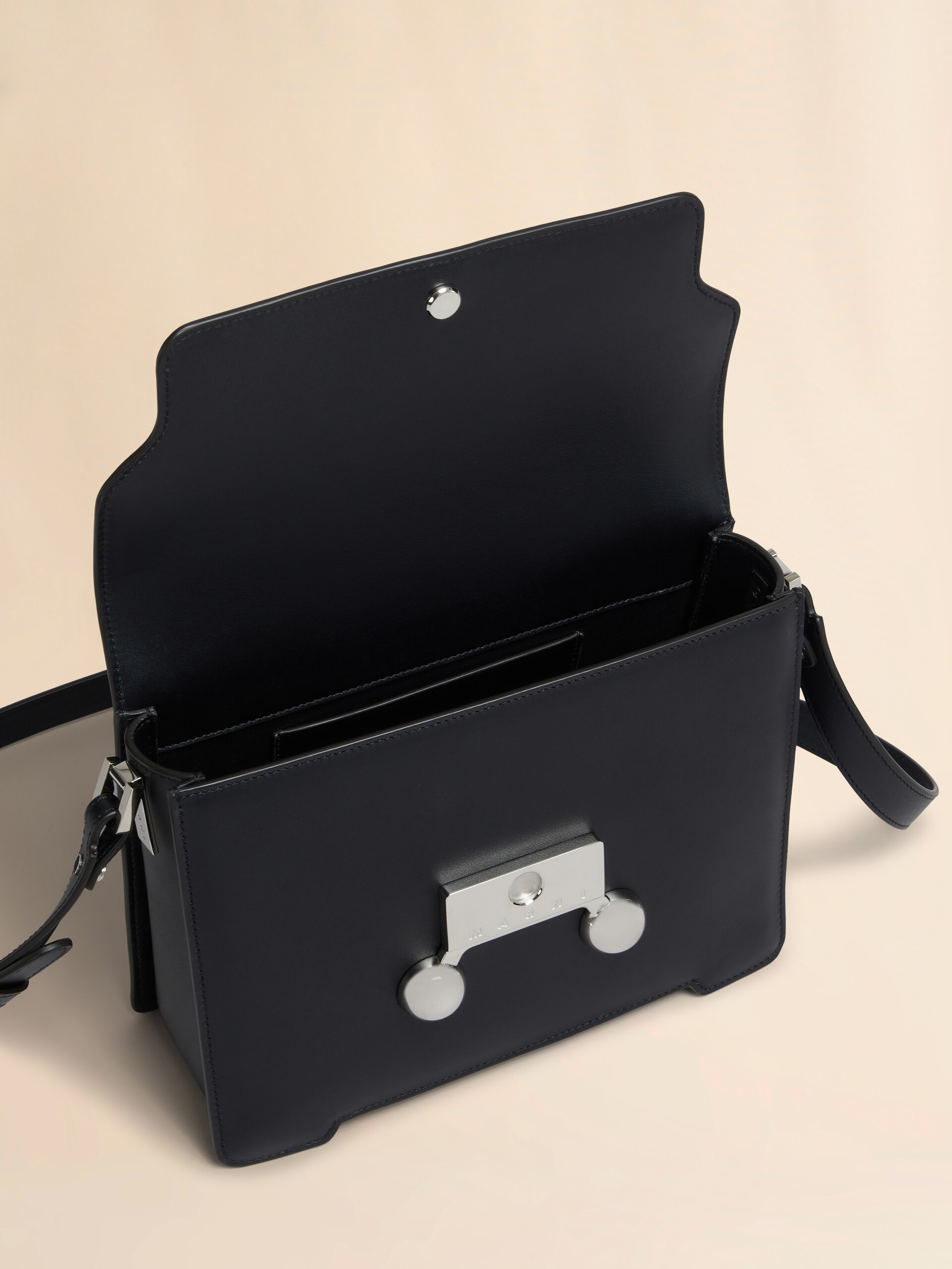 Deep blue leather Trunkaroo medium shoulder bag - Shoulder Bags - Image 3