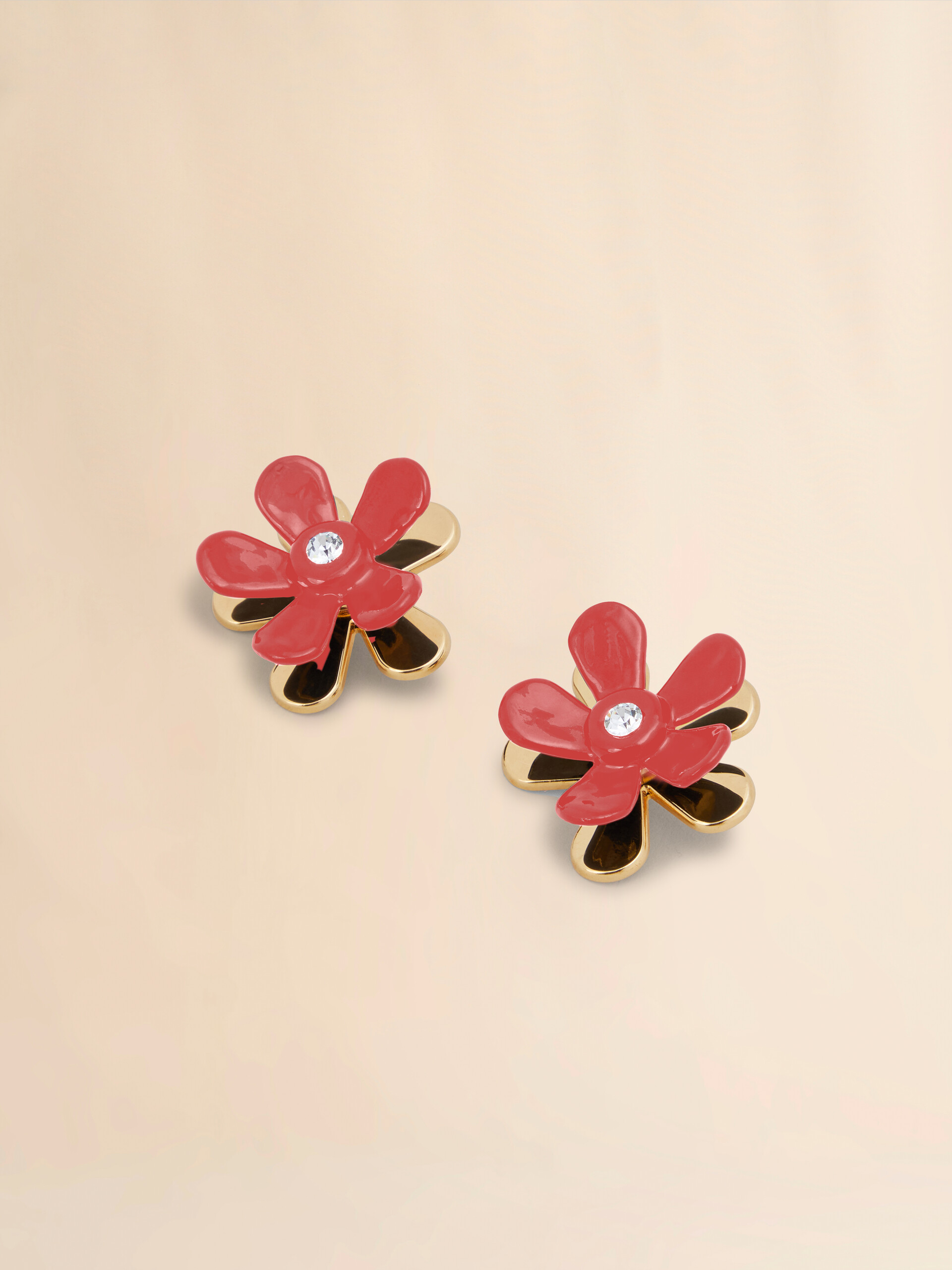 Indigo enameled metal Flower Pop earrings - Earrings - Image 3