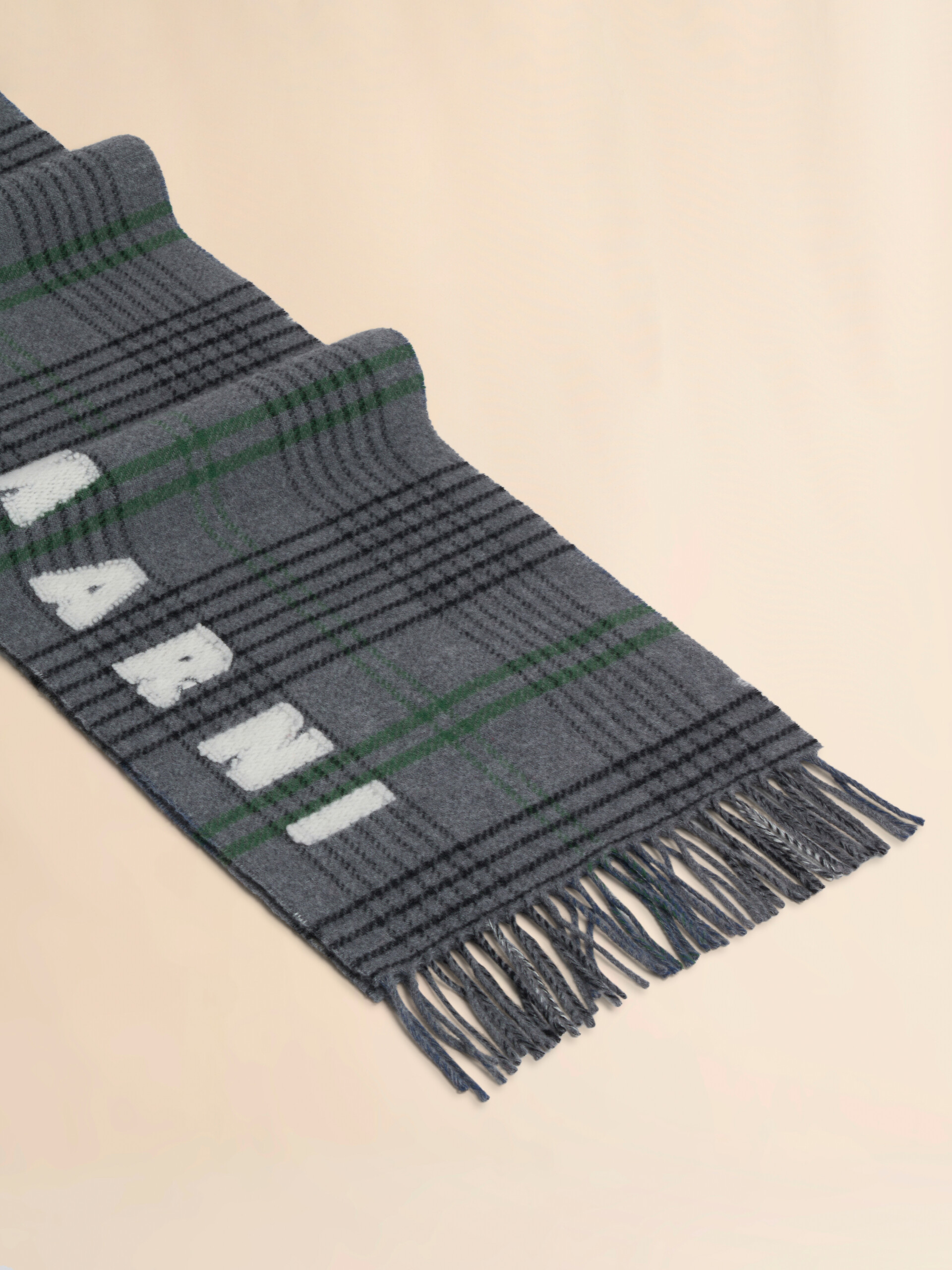 Pink double check wool scarf - Scarves - Image 2