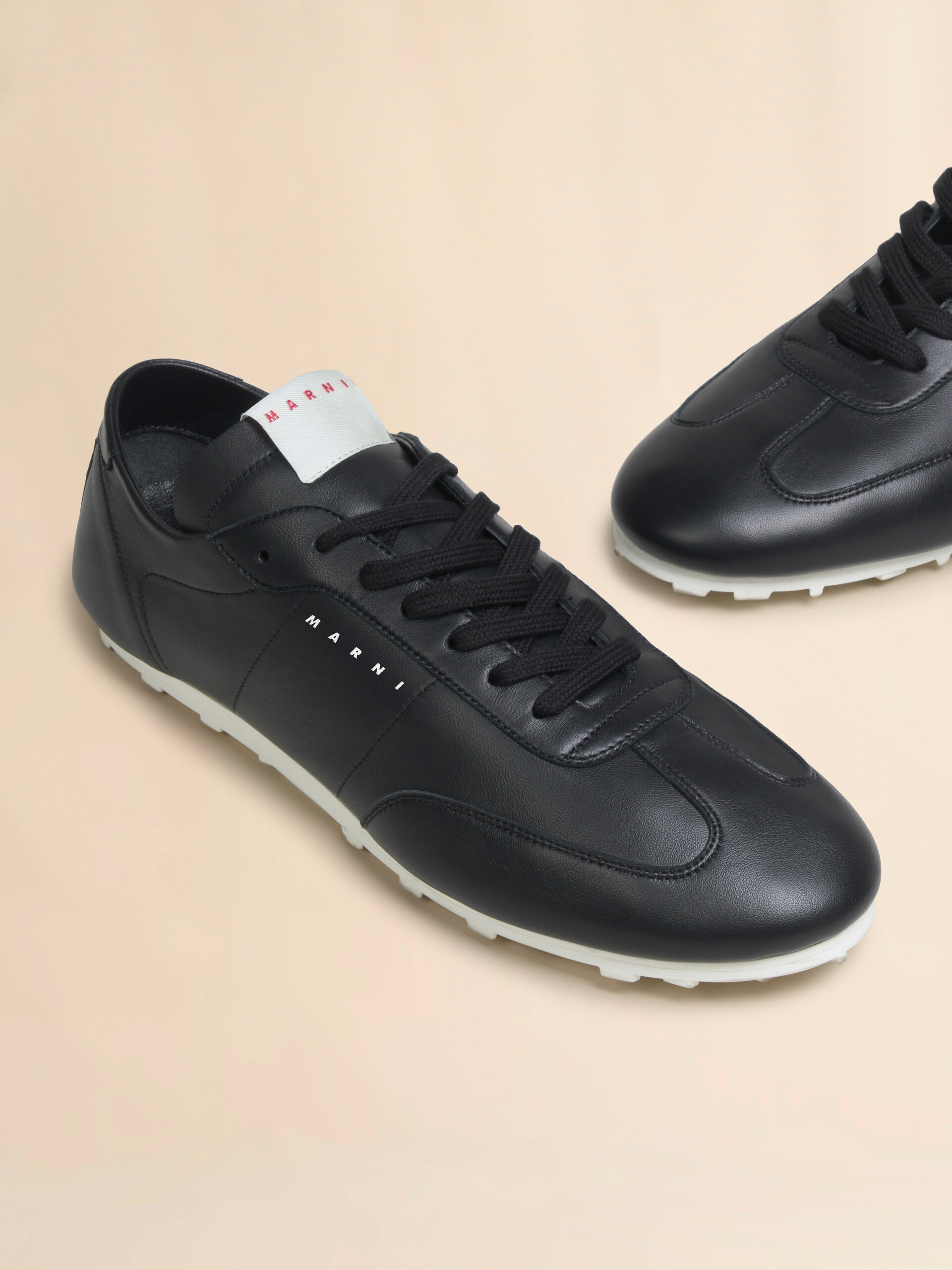 Black nappa leather Softy Soccer sneaker - Sneakers - Image 4