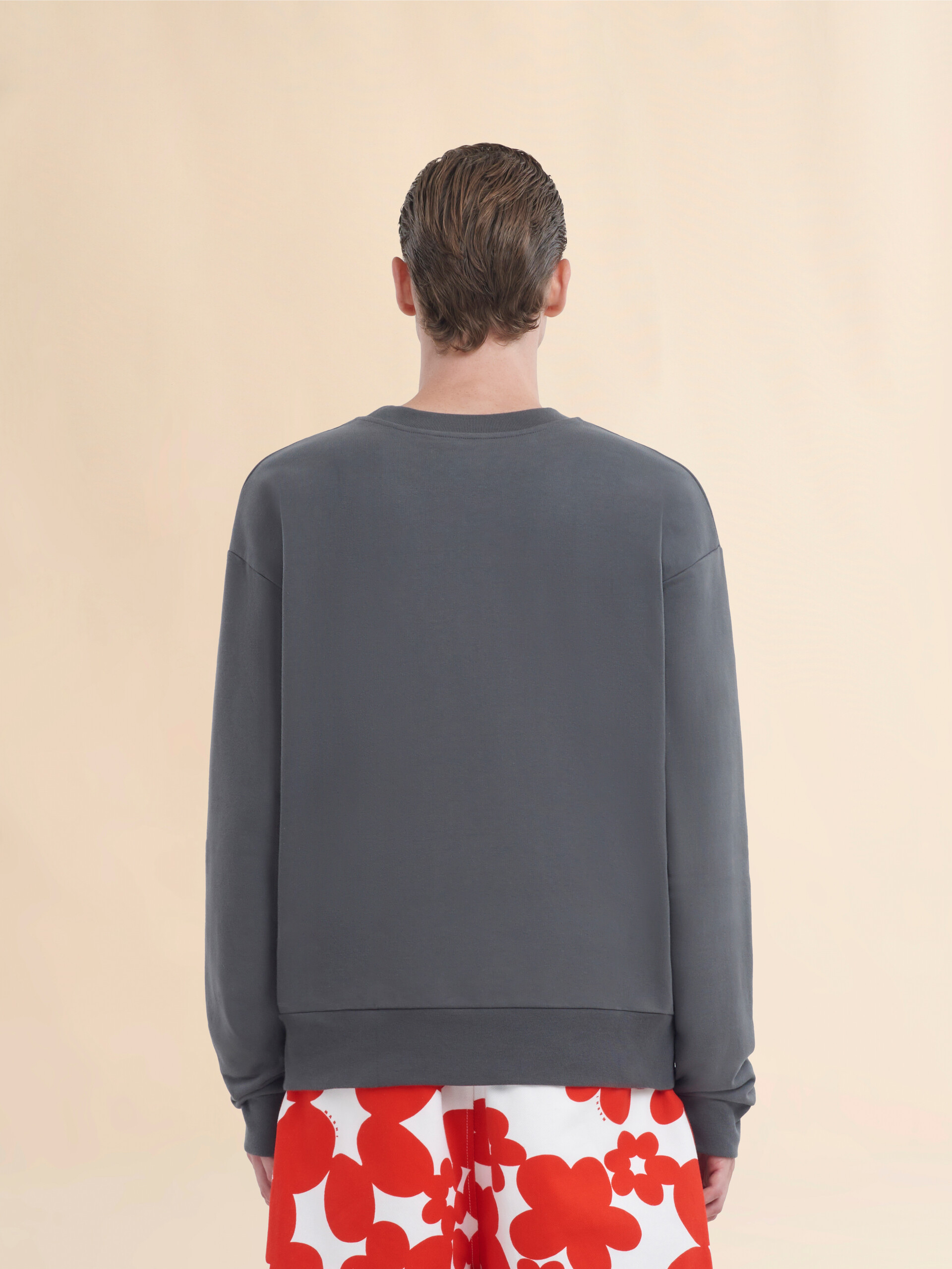 Grey jersey sweatshirt with Marni Caos logo - Sweaters - Image 3