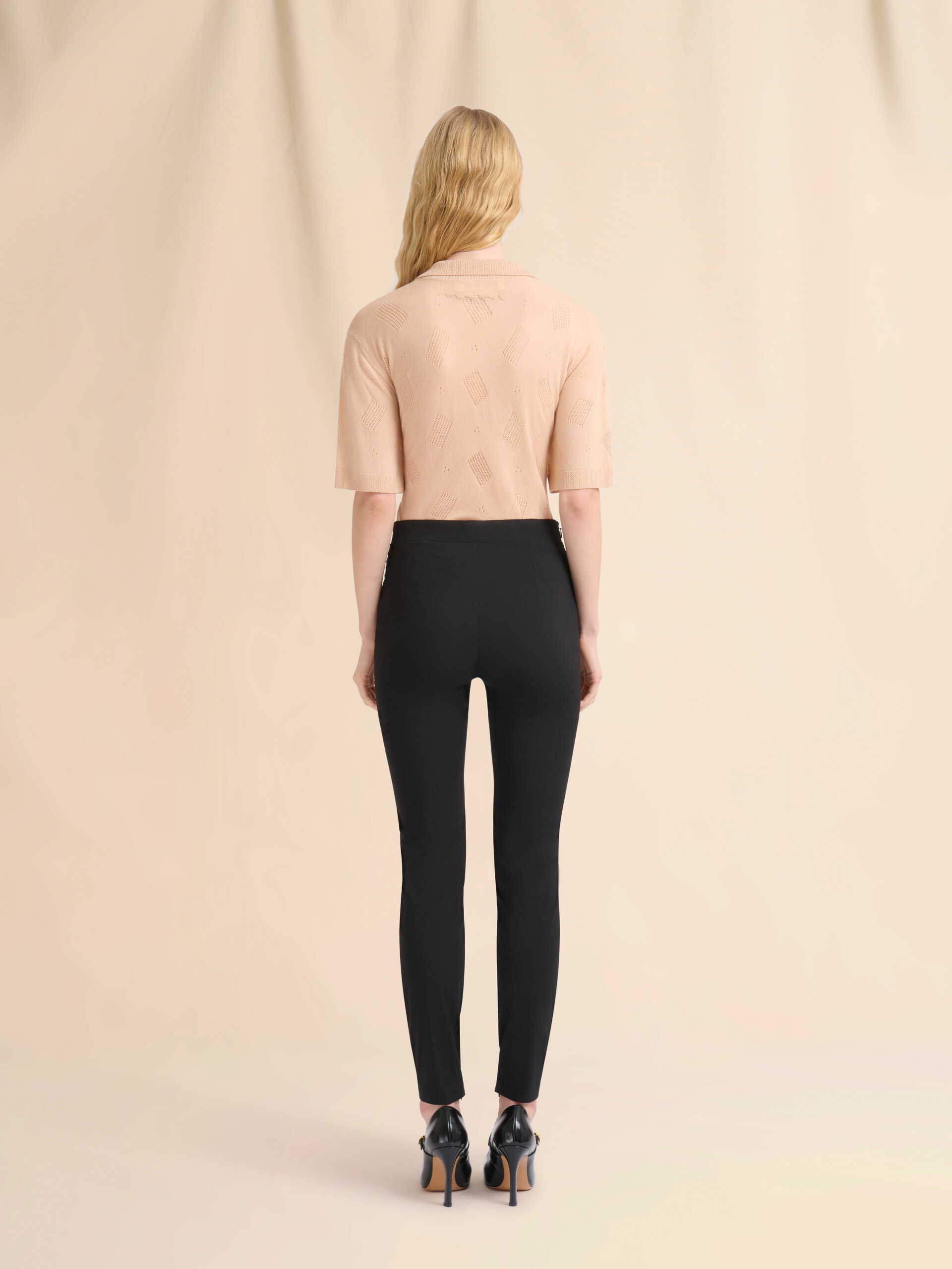 Black stretch poplin trousers with Marni Symbol - Pants - Image 3