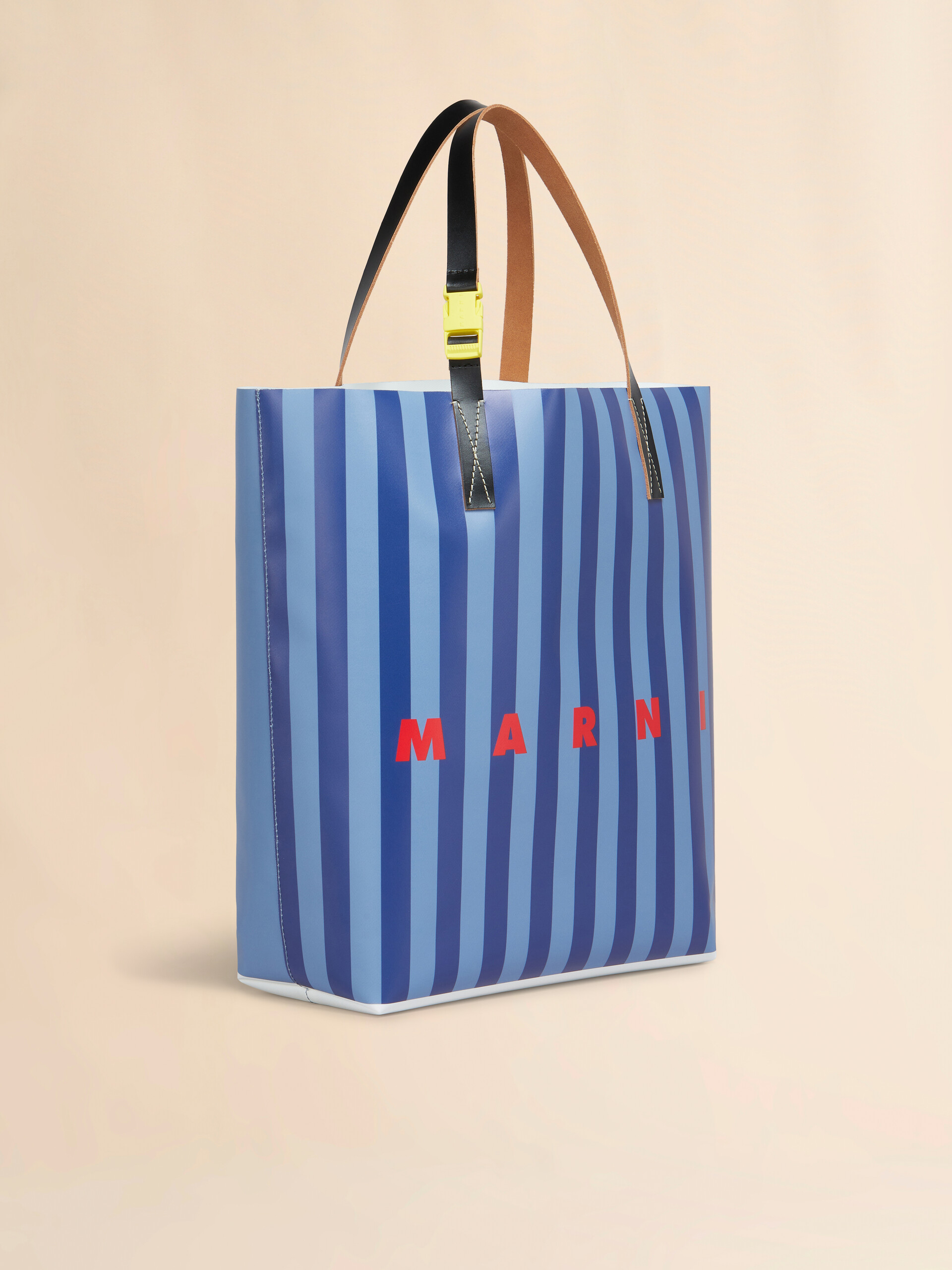 Blue striped Tribeca shopping bag with Marni logo - Shopping Bags - Image 5