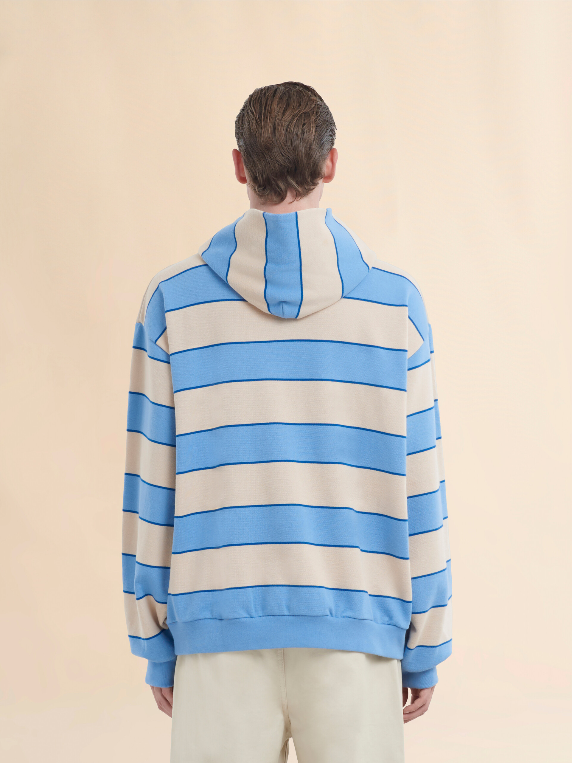 Light blue and beige oversized hoodie - Sweaters - Image 3