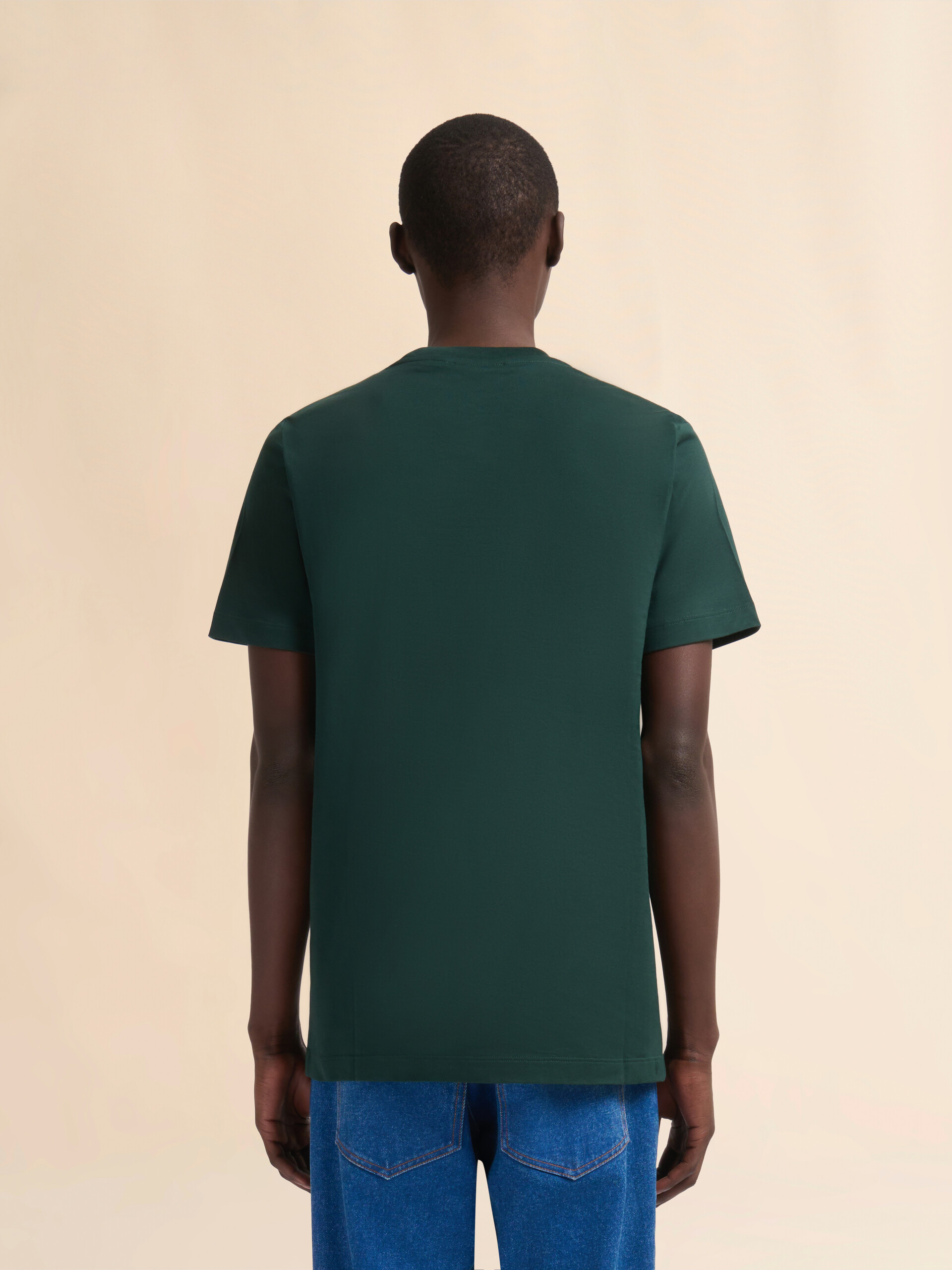 Green organic cotton T-shirt with Marni patch - Shirts - Image 3