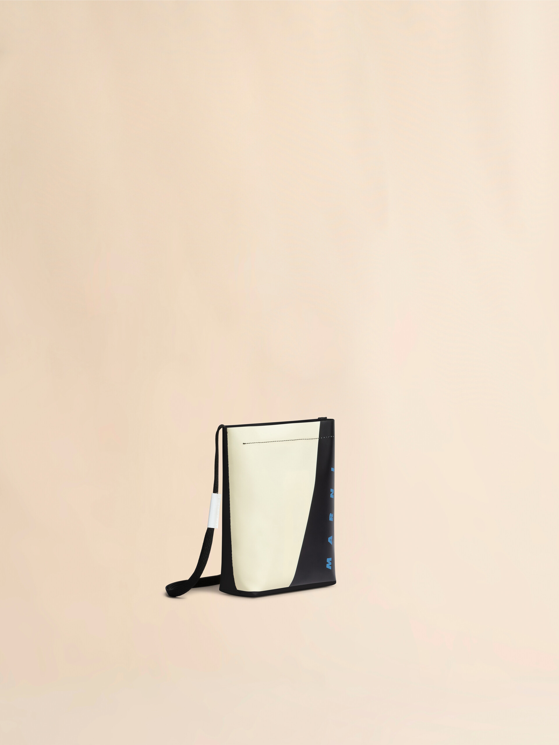 White and black Tribeca crossbody bag with shoelace strap - Shoulder Bags - Image 5