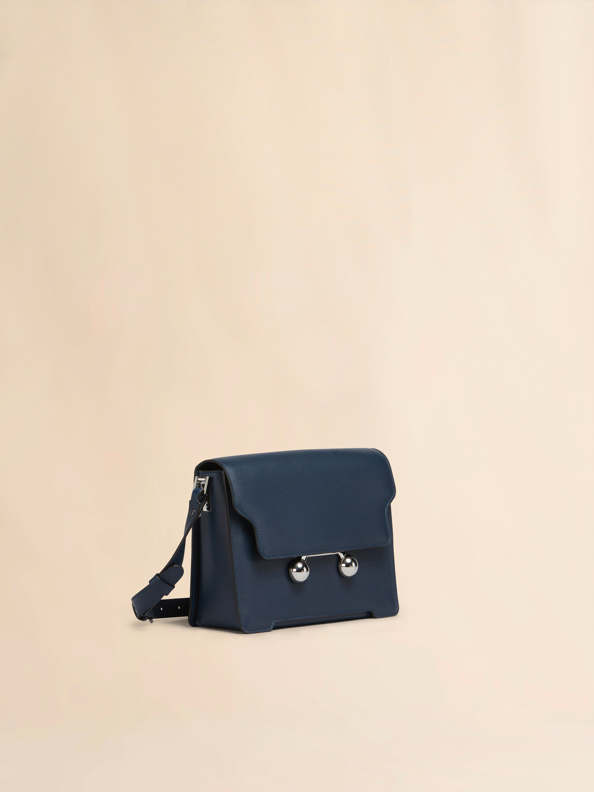 Deep blue leather Trunkaroo medium shoulder bag - Shoulder Bags - Image 5