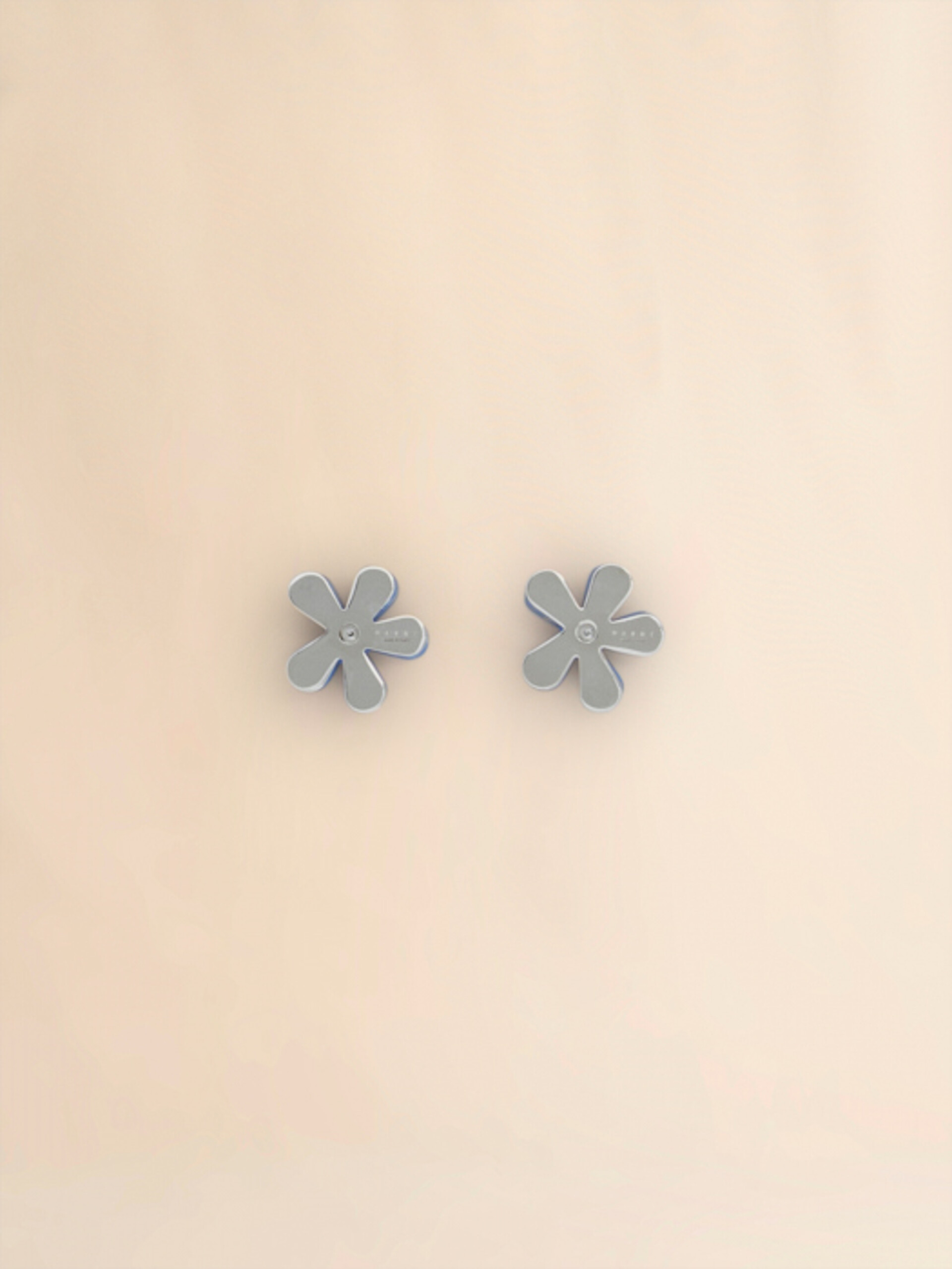 Indigo enameled metal Flower Pop earrings - Earrings - Image 2