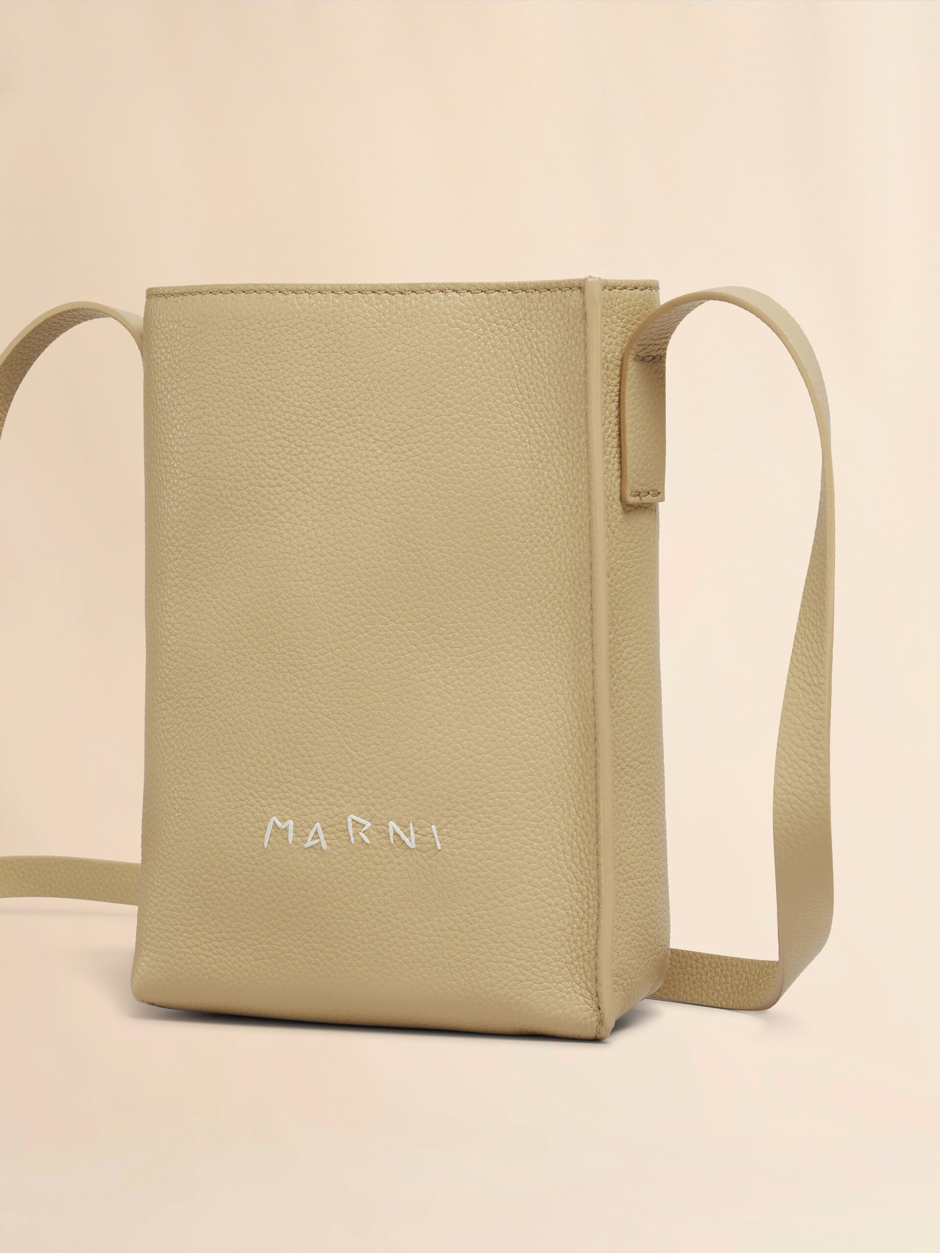Black leather Museo Nano Bag with Marni Symbol embroidery - Shoulder Bags - Image 4