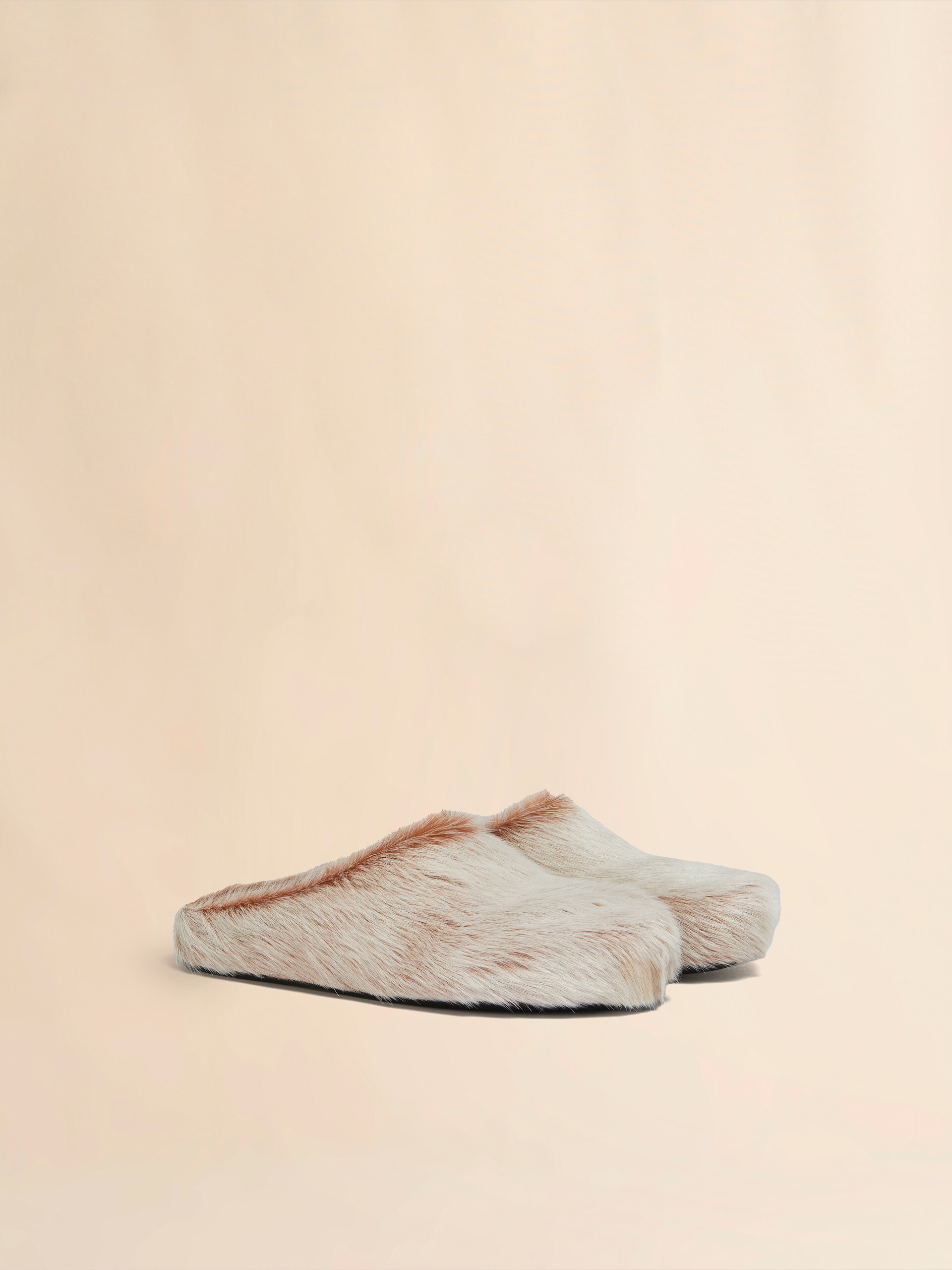 Blue-grey long hair calfskin Fussbett sabot - Clogs - Image 2